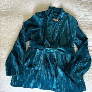 Nasty Gal Teal Velvet Robe
